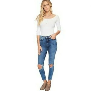 Free People Busted Knee Skinny Jeans